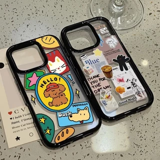 INS puppy phone case for iPhone 11, 17, 13, 14, 15, 16, Pro Max, 12 Pro 16 Pro Max luxury drop-proof acrylic phone case