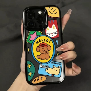 INS puppy phone case for iPhone 11, 17, 13, 14, 15, 16, Pro Max, 12 Pro 16 Pro Max luxury drop-proof acrylic phone case