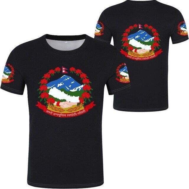เสื้อโลโก้ฟรีที่กําหนดเองทําชื่อหมายเลข npl เสื้อยืด nation ธง np republic nepale nepali พิมพ์วิทยาล