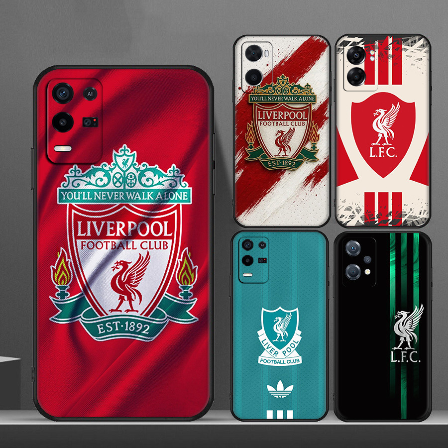 สําหรับRealme 3 5 6 7 8 Pro 5i 5s Q 6i 7i Liverpool 8Y14 เคสโทรศัพท์TPUสีดํานุ่ม