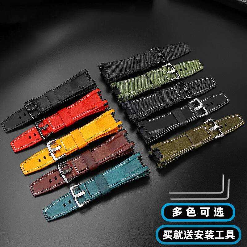 ▥ สายนาฬิกาหนังผ้าใบสำหรับ S130 Gst-B100 G-Shock ของ Casio W300gl W330 400G S120 Gst-W120l W130