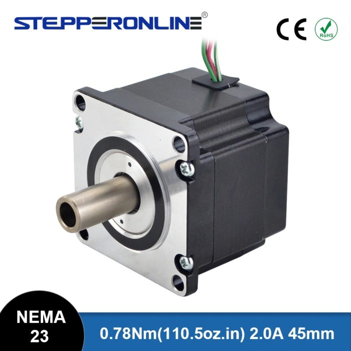 STEPPERONLINE Nema 23 Stepper Motor Dual Shaft Hollow Shaft 0.78Nm 2A 57x57x45mm Stepping Motor for