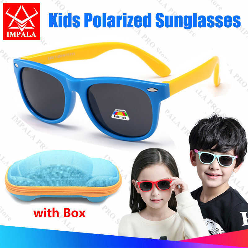 IMPALA Pg1806q Fashion Kids Polarized Sunglasses For Boys And Girls 2-8 Years Old Elastic Frame UV