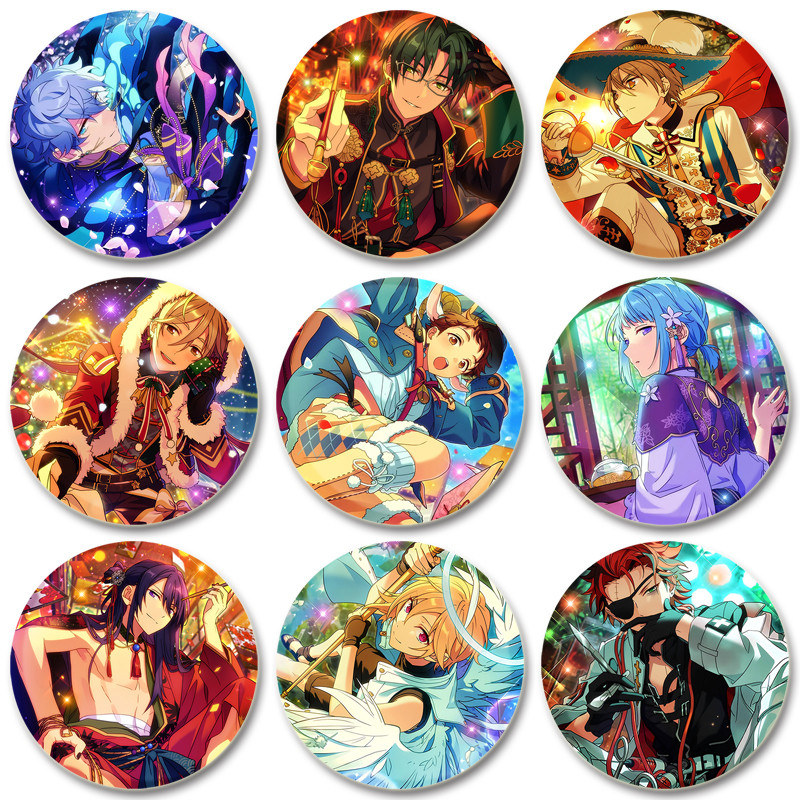 อะนิเมะ Ensemble ดาว Tinplate เข็มกลัด Pins Eichi Tenshouin Rei Sakuma Leo รูป Badge Handmade เข็มกล