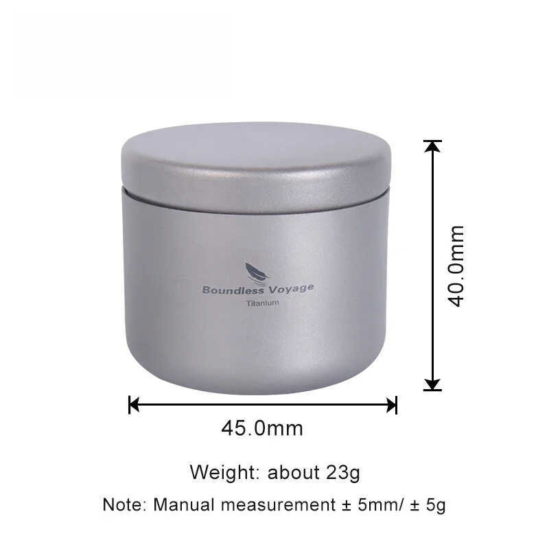 W 35Ml Mini Storage Titanium Jar Box For Coffee Candy Container Cans Spices Caddies Ware