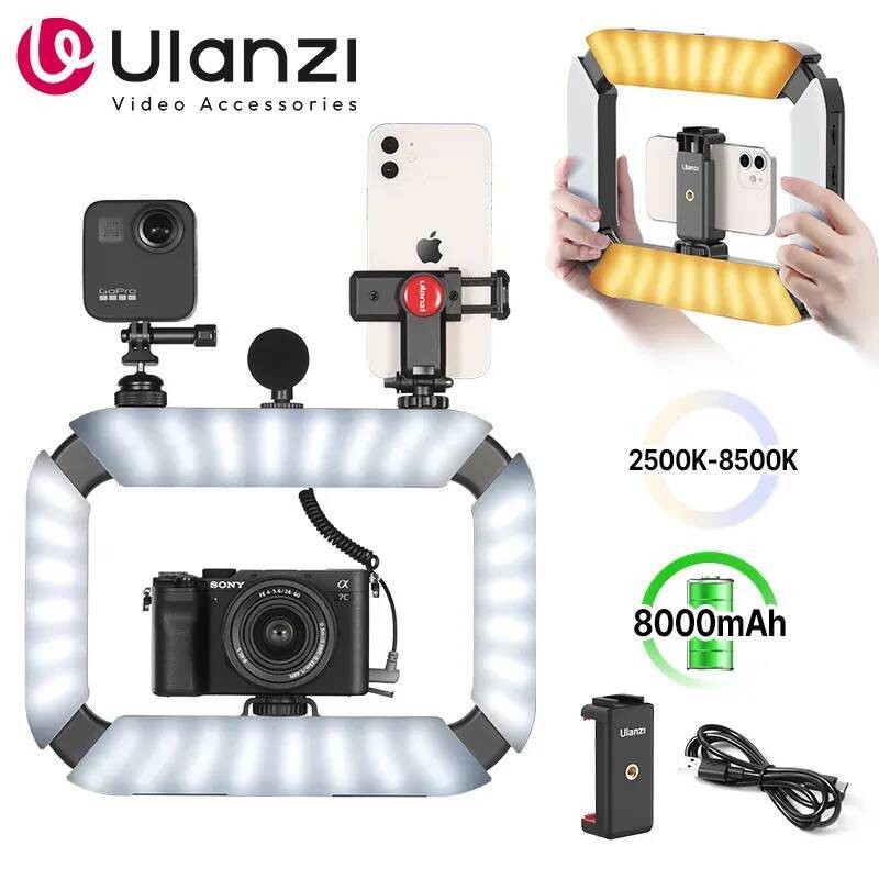 Ulanzi U200 U-200 สมาร์ทโฟน Video Rig LED Video Light 2 in 1 แหวนรองเท้าเย็นสําหรับไมโครโฟน Tiktok Y