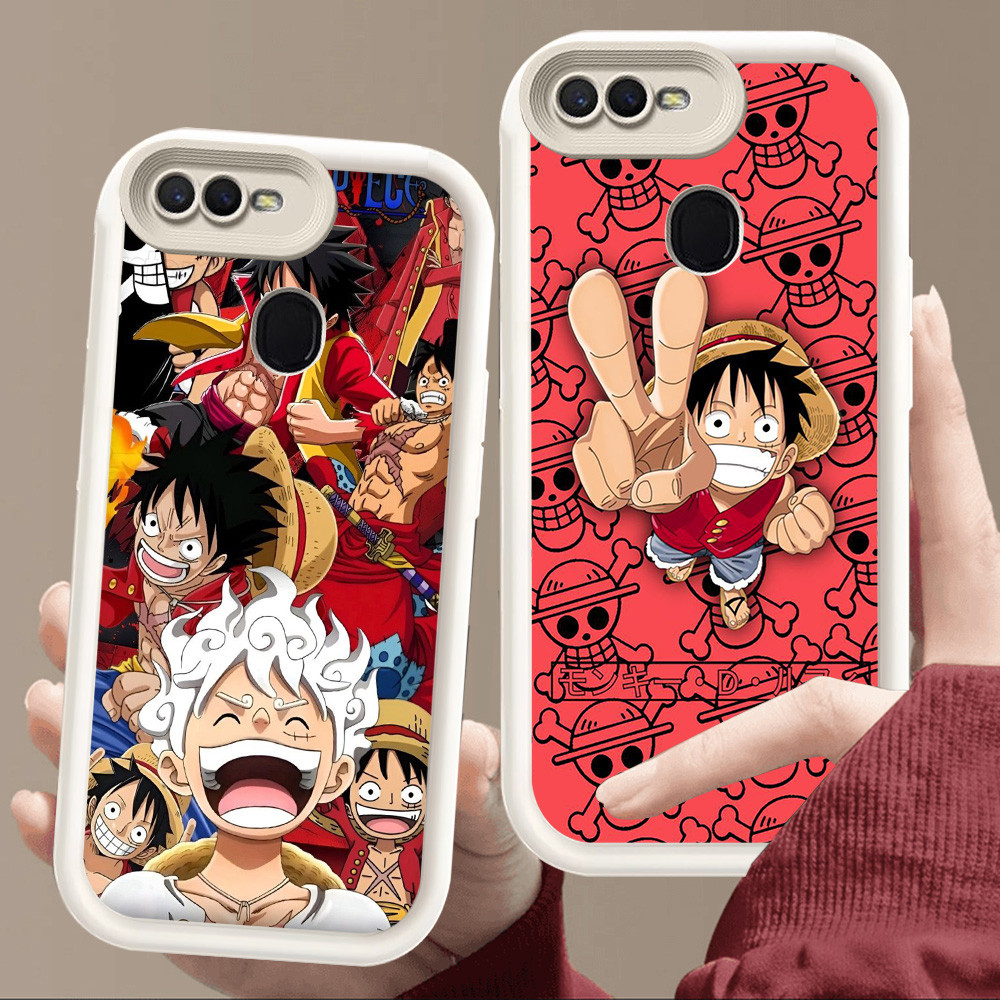 เคสสําหรับ OPPO A12 A5S A1K F5 A12E A7 F9 F7 A3S A5 A12s Pro Soft White E43 One Piece Luffy
