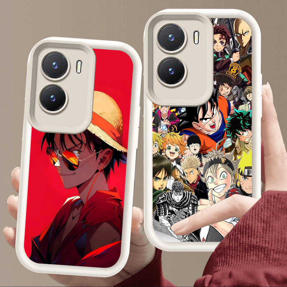 เคสสําหรับ VIVO IQOO Z9 Y15a Y35 Z10 13 Y01 T4 Y55 Y75 Z9X Y22s Y15s Y22 Y56 Y16 5G นุ่มสีขาว E43 On