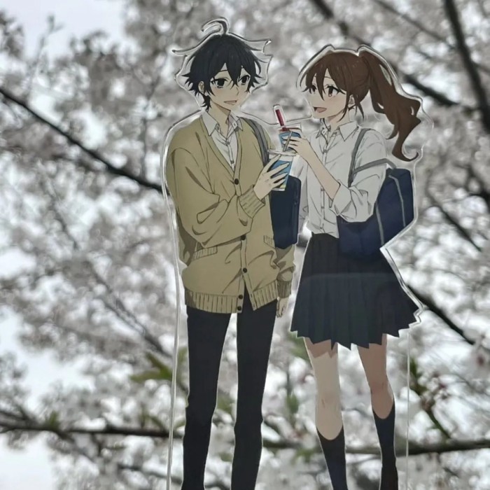 Horimiya Hori Kyouko Miyamura Izumi คู่ขาตั้งอะคริลิคชุดนักเรียนอะนิเมะตกแต่งโต๊ะ