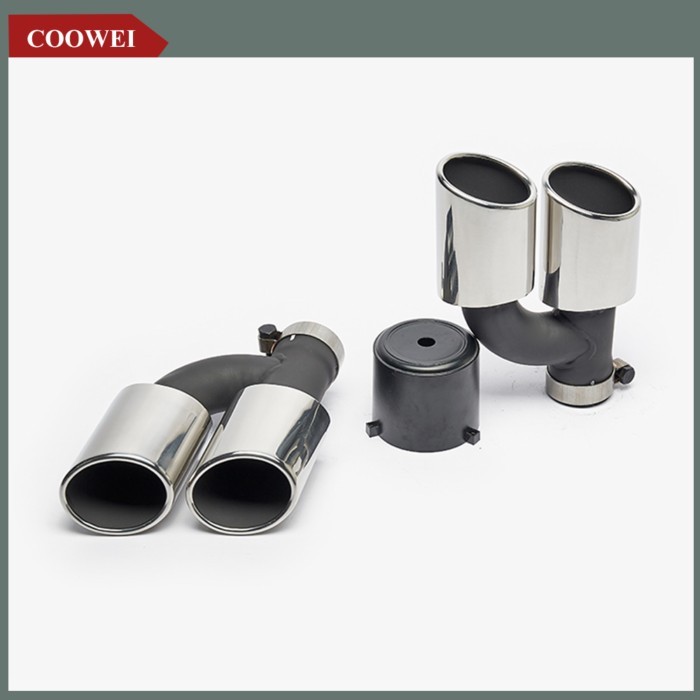 2pcs/set 304 Stainless Steel Car Rear Exhaust Tip For Audi A4 A5 A6 A7 Up To S4 S5 S6 S7 Exhaust Mu