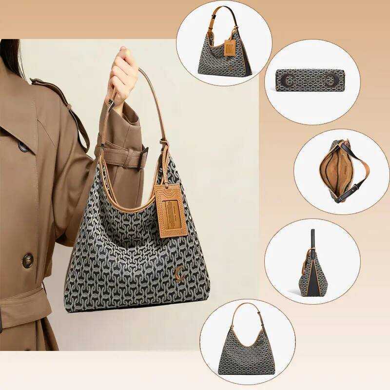[Cywe 002]Côwec YCAKI กระเป๋าถือสะพายไหล่แฟชั่น CYWE ความจุมาก ทำจากผ้าซาตินและ Jacquard รวมกระเป๋า 