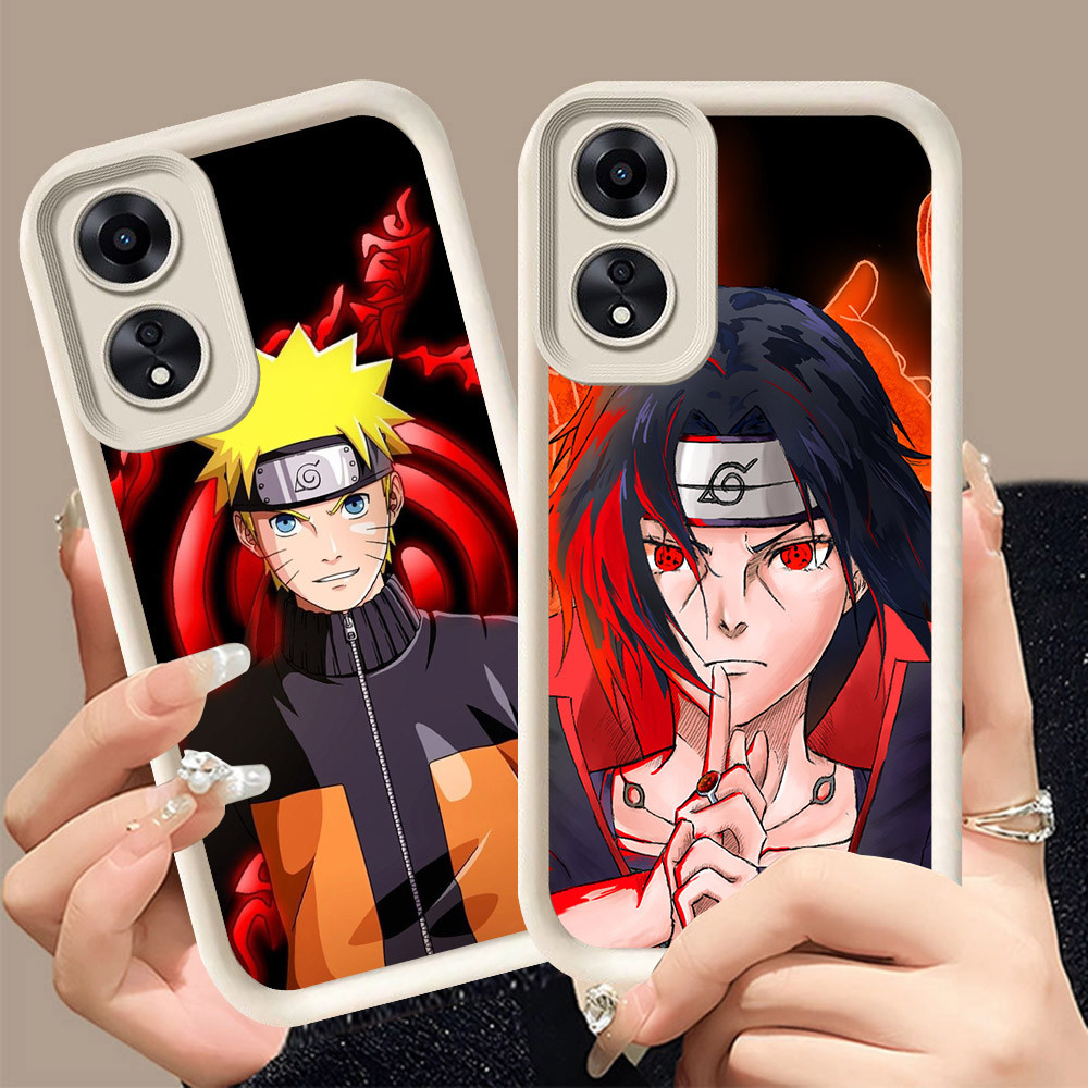 Q-26 Naruto ขาวดำเคสโทรศัพท์หรับ OPPO Reno 8T A2X A1X A98 A1 A60 F23 Pro 5G ปกสีชมพู