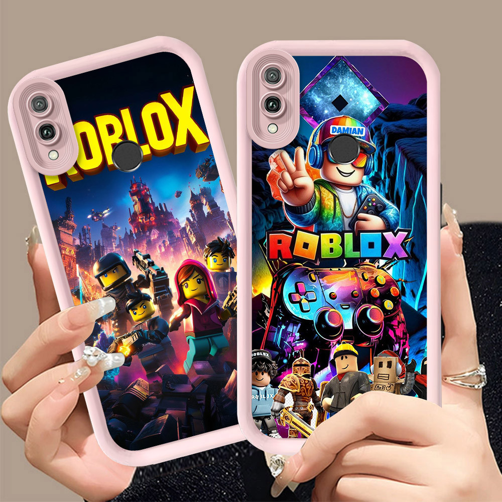 Q-24 Roblox ขาวดำเคสโทรศัพท์หรับ VIVO Y91C Y91 Y1S Y93 Y95 ปกสีชมพู