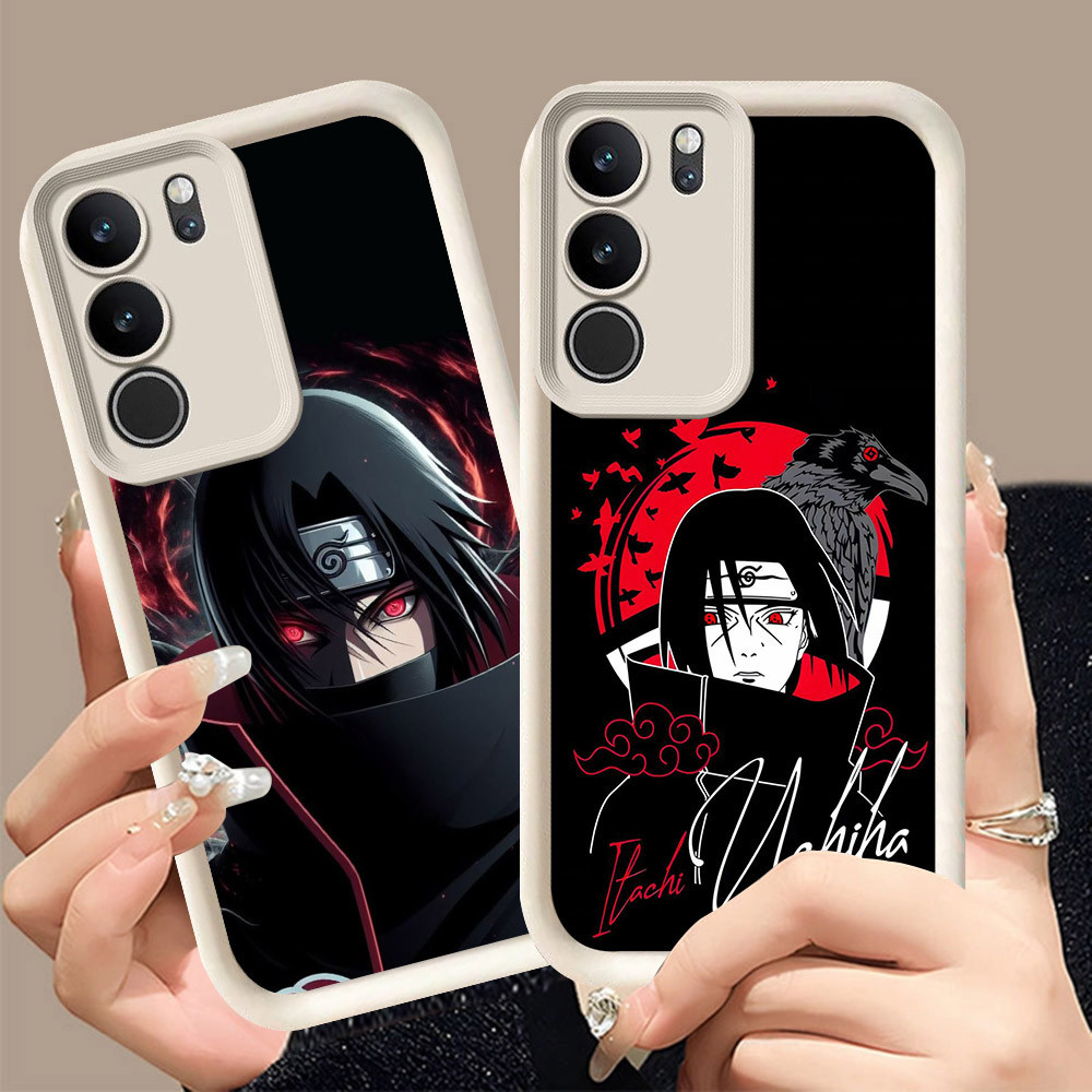 Q-18 Naruto Akatsuki ขาวดำเคสโทรศัพท์หรับ VIVO Y200 T4X Y19S Y21d Y300t Y29 Pro ปกสีชมพู