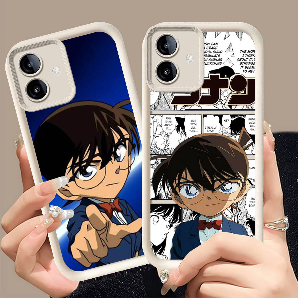 Q-22 Detective Conan ขาวดำเคสโทรศัพท์หรับ Samsung A05 A07 A06 A04E A04 A03 5G ปกสีชมพู