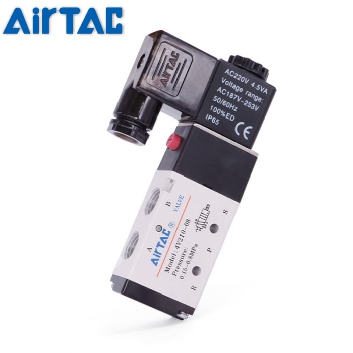 AIRTAC 4V210-08 4V310-10 4V410-15 Better Quality Pneumatic Electric Solenoid Valve Directional Cont