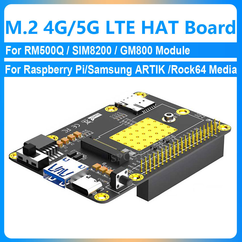Raspberry Pi 5/4B/3B/2/B+ M.2 4G/5G LTE HAT GSM/GPRS/EDGE สําหรับ Samsung ARTIK/Rock64/Asus Tinker/L