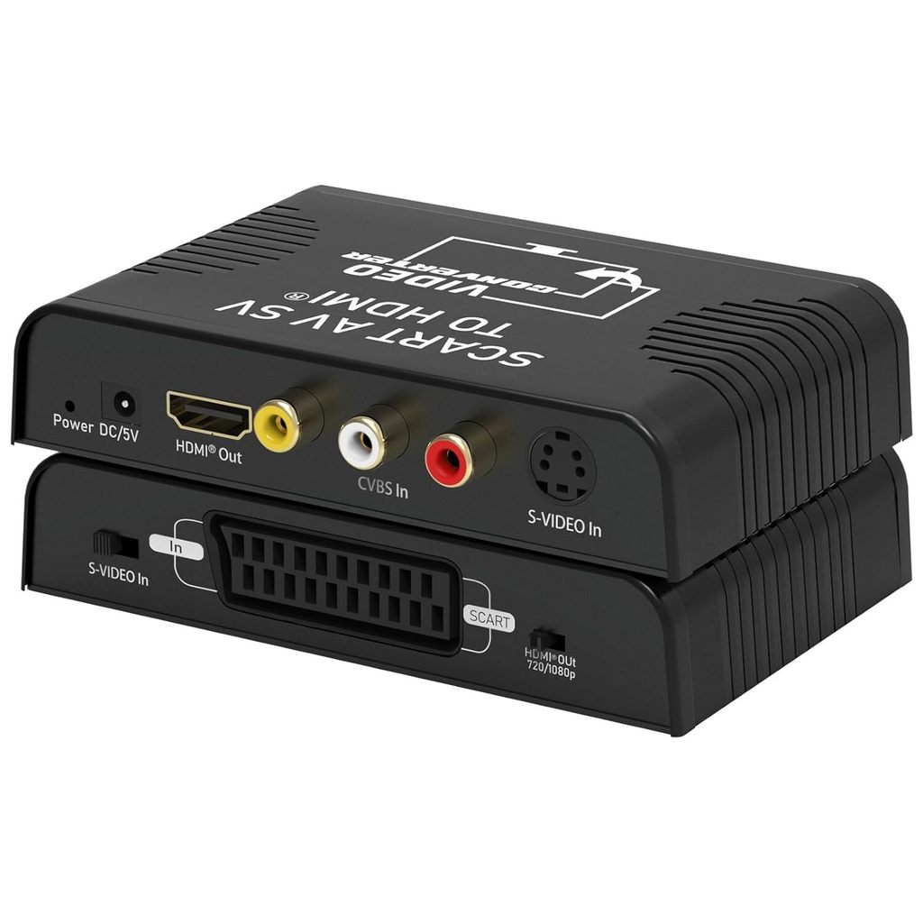 Scart to HDMI Converter 3-in-1 RCA AV CVBS คอมโพสิต R/L เสียง Scart to HDMI Converter Scart RCA ไปยั