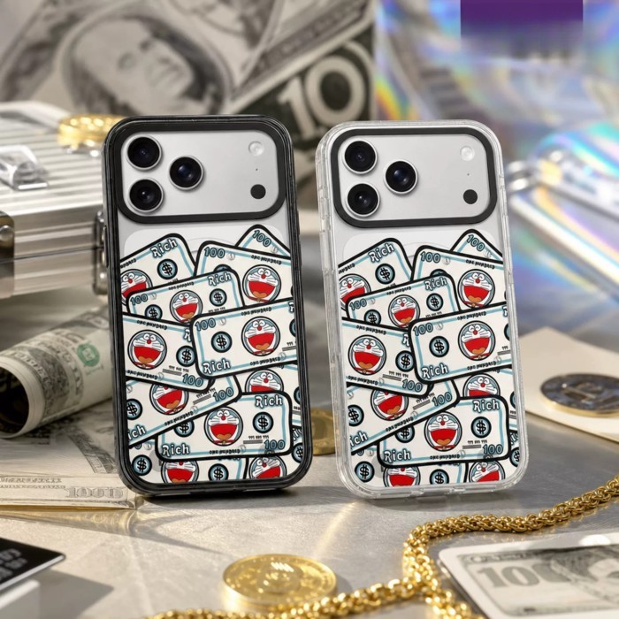 เคสโทรศัพท์โทรศัพท์ Magnetic Dollar Doraemon เคสโทรศัพท์เหมาะสําหรับ iPhone18promax น่ารักสร้างสรรค์