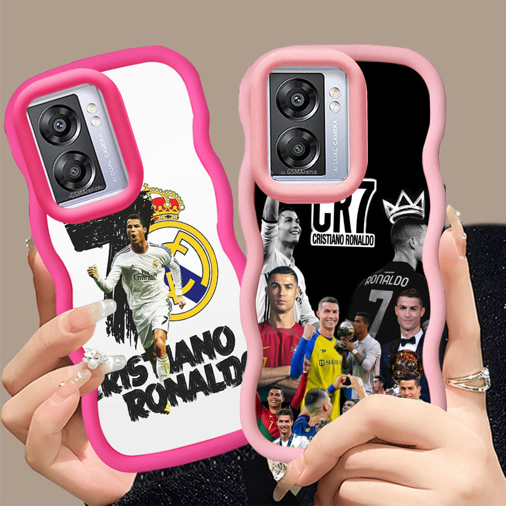 MERAH A-2 CR7 Ronaldo Casing สําหรับ OPPO A77S A57S A77 A57E A57 5G สีดําสีแดงสีชมพูกรณี