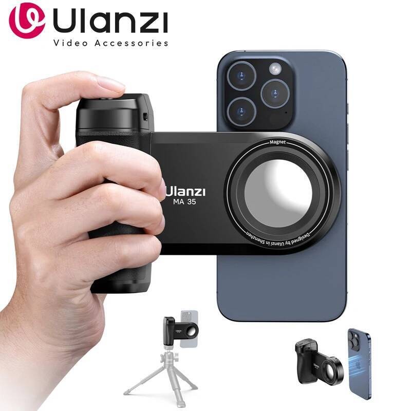 Ulanzi MA35 โทรศัพท์ Selfie Booster Handle Grip บลูทูธ Photo stabilizer Holder พร้อม Magsafe Shutter