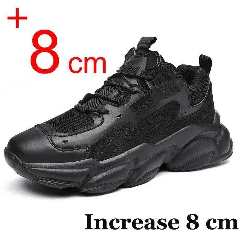 C Elevator Shoes Men Hidden Heels 8Cm 6Cm Taller Sneakers Heightening Shoes For Men Fashion Breatha