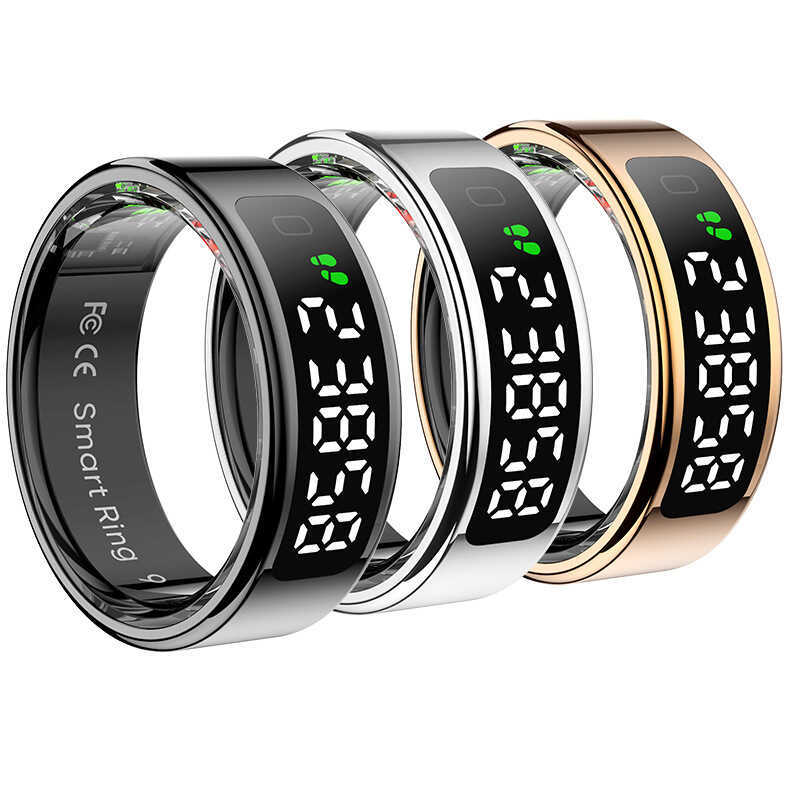 R11QRING จอแสดงผลไร้สายชาร์จ Gesture Control Sleep Heart Rate เลือด Pedometer ความดัน Calorie แหวนอั
