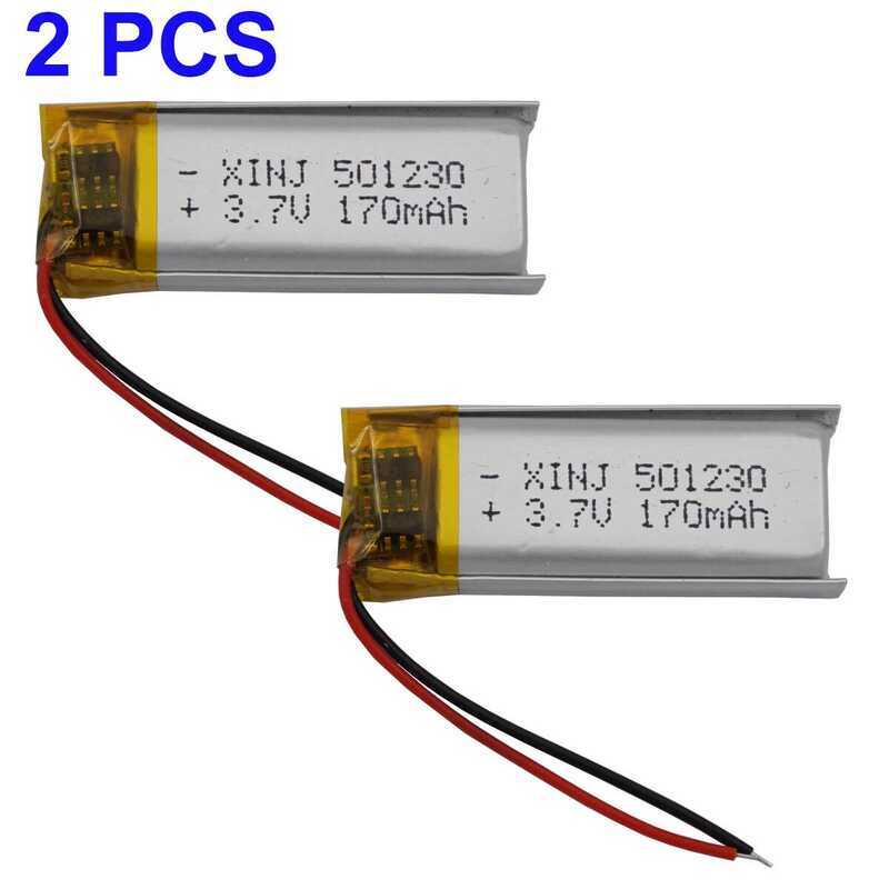 แบตเตอรี่ลิเธียมโพลิเมอร์แบบชาร์จซ้ำได้ 3.7V 170mAh 0.629Wh รุ่น 501230 สำหรับ GPS ปากกา ระบบนำทาง ล