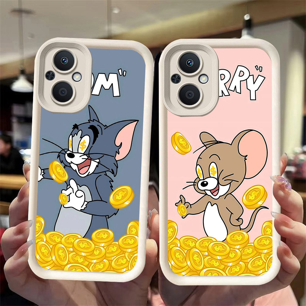 J-27 Cat gold Mouse ดำขาวชมพูเคสโทรศัพท์หรับ OPPO A36 A76 Reno 7Z 7 8 8Z A96 Lite Pro 5G