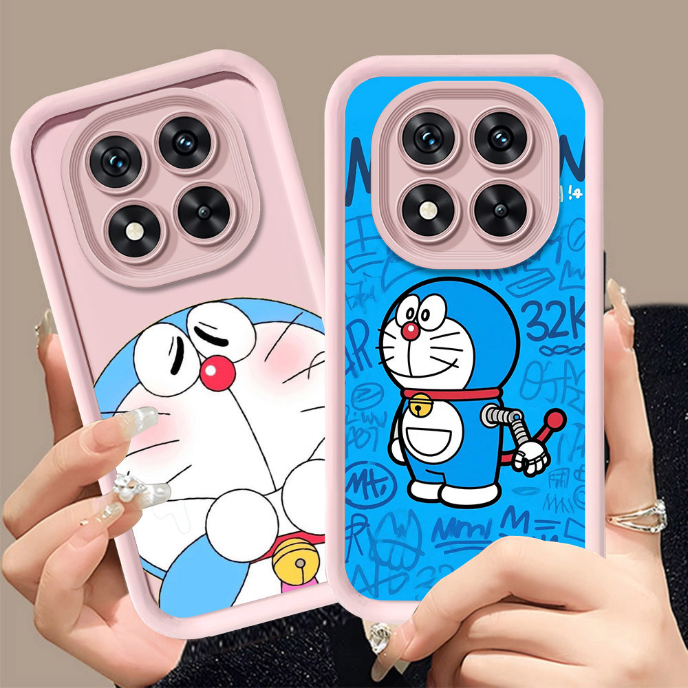 Q-27 Doraemon ขาวดำเคสโทรศัพท์หรับ Xiaomi Redmi Note POCO 14 X7 Pro Plus 5G ปกสีชมพู