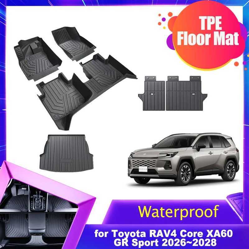 รถสําหรับ Toyota RAV4 Core XA60 GR Sport 2026 ~ 2028 TPE Liner Trunk ที่นั่งเท้ากลับ Pad กันน้ําลื่น