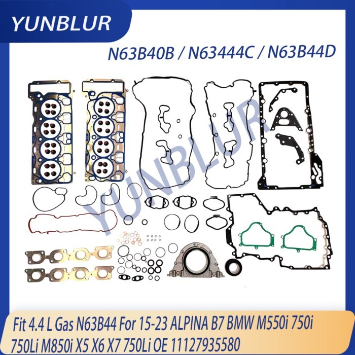 Engine Parts Full Gasket Set Fit 4.4 L Gas N63B44 For 15-23 ALPINA B7 BMW M550i 750i 750Li M850i X5