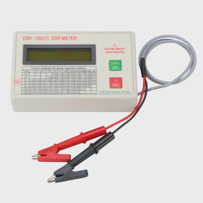 ESR-2501C Online Capacitor ESR Tester Capacitance Meter With Test Leads Clip