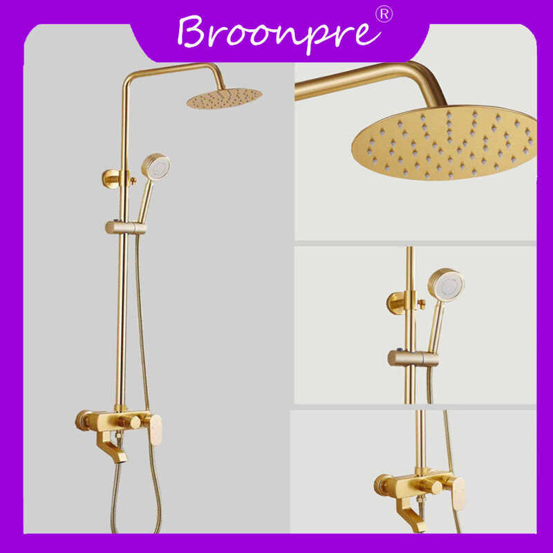 BROONPRE Bathroom Shower Faucet Space aluminum golden bathtub shower faucet bathroom vintage shower