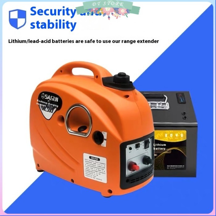 48/60/72/96V Smart(Autostart/Stop)Small Gas DC Battery Charger Inverter Generator 2KW for Two-wheel