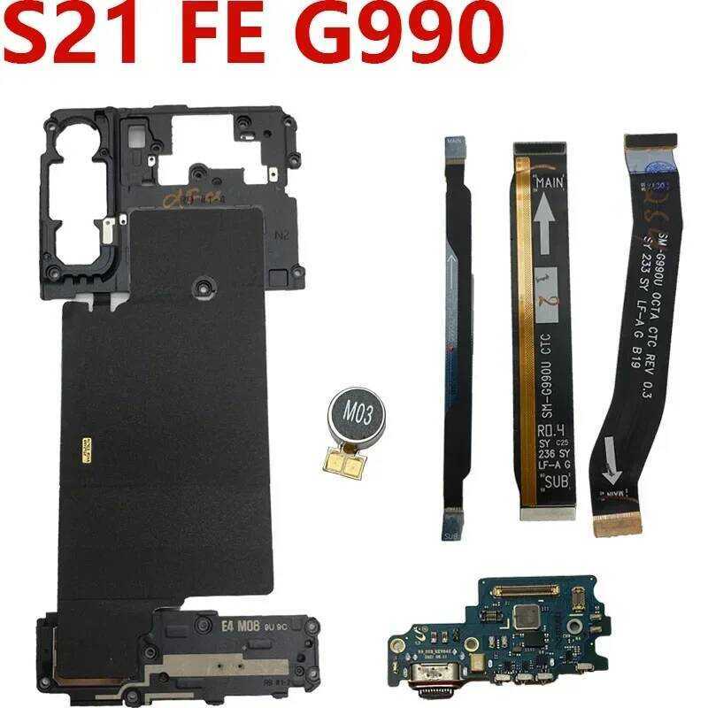 สำหรับ Samsung S21 FE G990E G990U G990N G990B สายเคเบิล 5G mmWave สำหรับเสาอากาศหลัก ไมโครโฟน บอร์ดด