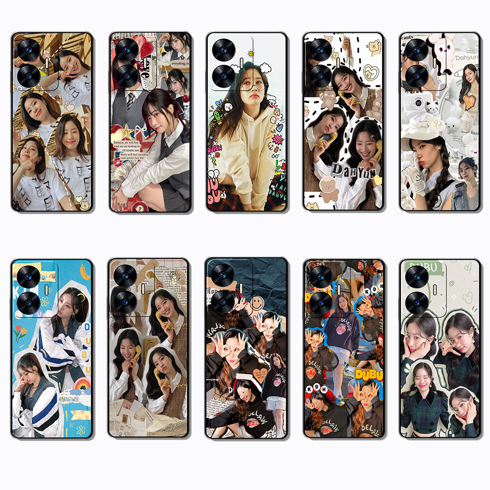 เคสโทรศัพท์สีดําแบบนุ่มสําหรับเคส Realme C55 Dahyun