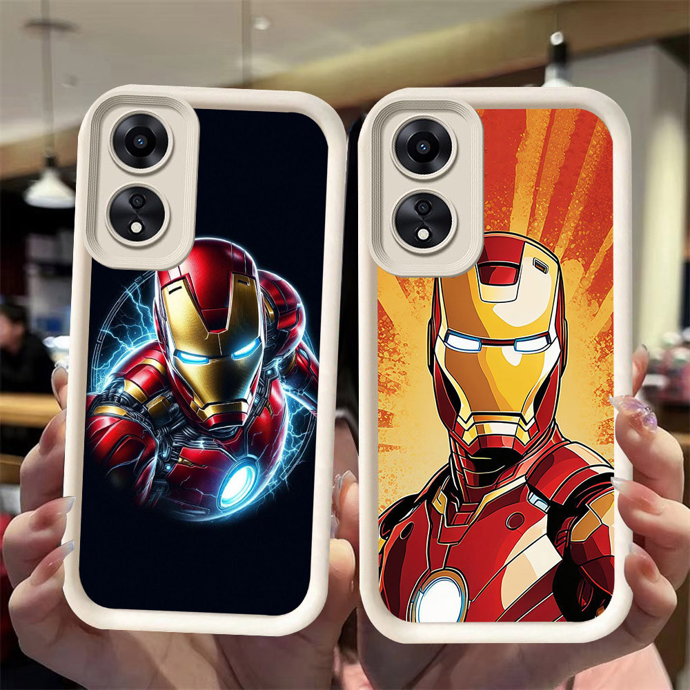 J-28 Iron Man ดำขาวชมพูเคสโทรศัพท์หรับ OPPO A98 Reno 8T A1 A1X A60 F23 A2X Pro 5G