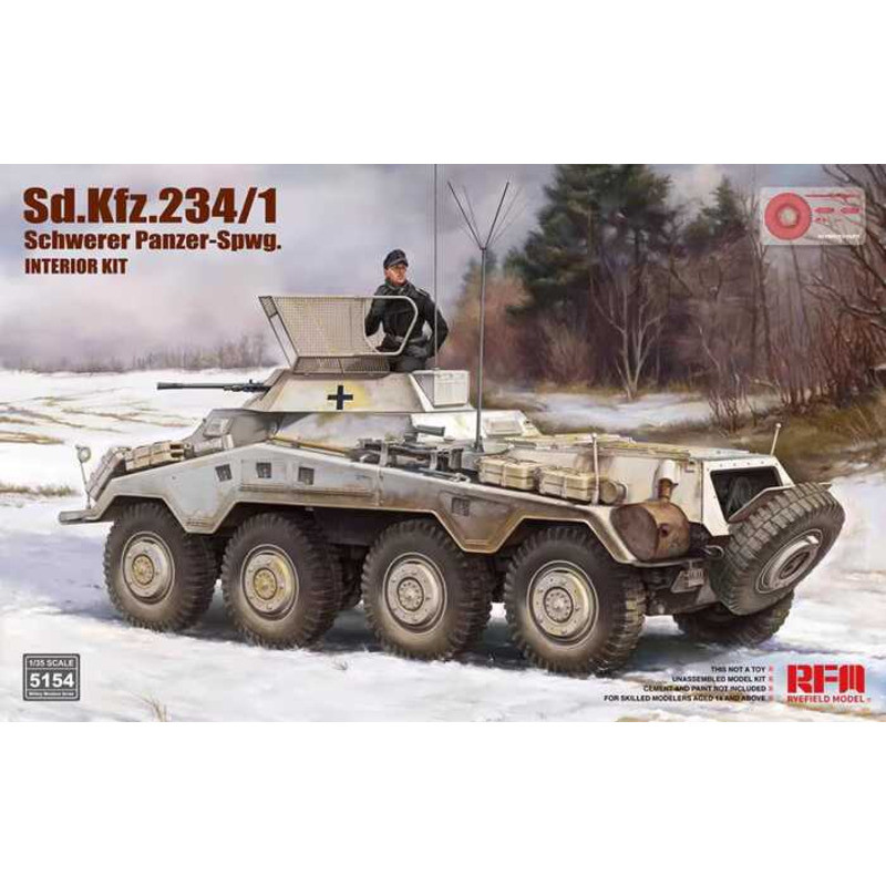 Rye Field Model RFM RM-5154 Sd.Kfz. 234/1 Schwerer Panzer-Spwg. Interior Kit 1/35 Static model kit
