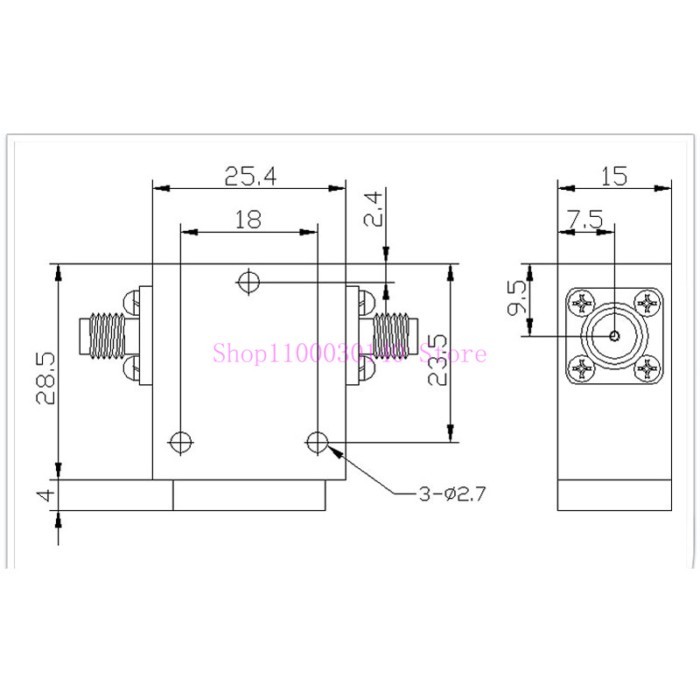 TH2528XS for 1030-1090MHz ferrite microwave communication RF isolator RFTYT 1060MHz