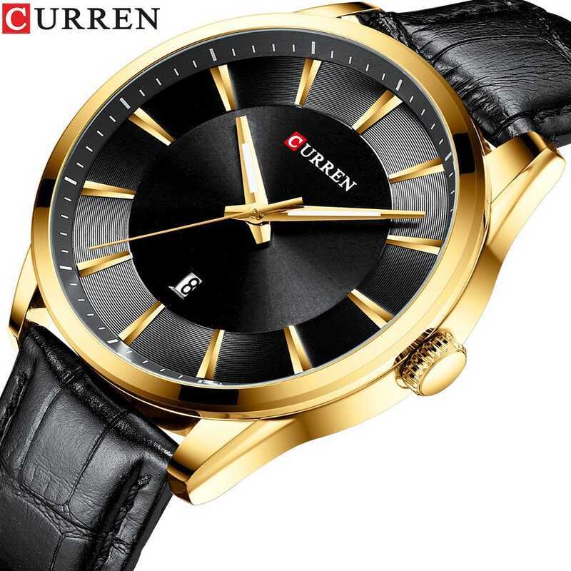 Curren Curren 8365 เข็มขัดนาฬิกาปฏิทินนาฬิกาผู้ชายนาฬิกาควอตซ์ธุรกิจผู้ชายนักเรียน