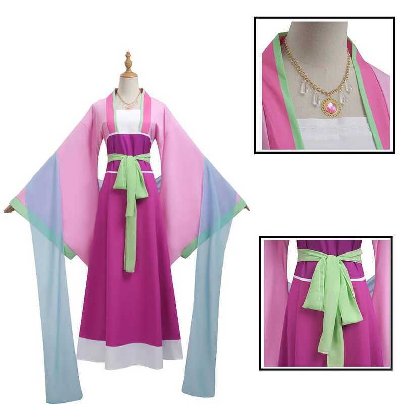 G Maomao Cosplay Costume Wig Anime The Apothecary Diaries Pink Dress Halloween Party For Women