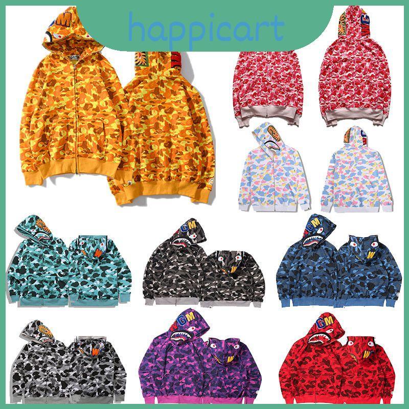 เสื้อฮู้ด Bape มีสไตล์สําหรับผู้ชายและผู้หญิงพร้อมการพิมพ์ฉลาม 3 มิติ