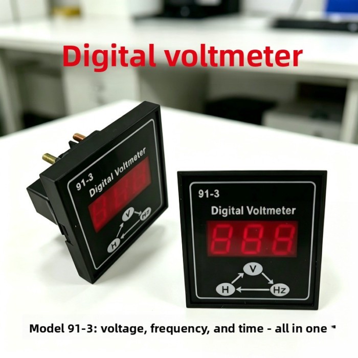 Single-phase 220V Generator 91-3 Digital Display Meter Small Unit Voltage Frequency Timing Integrat