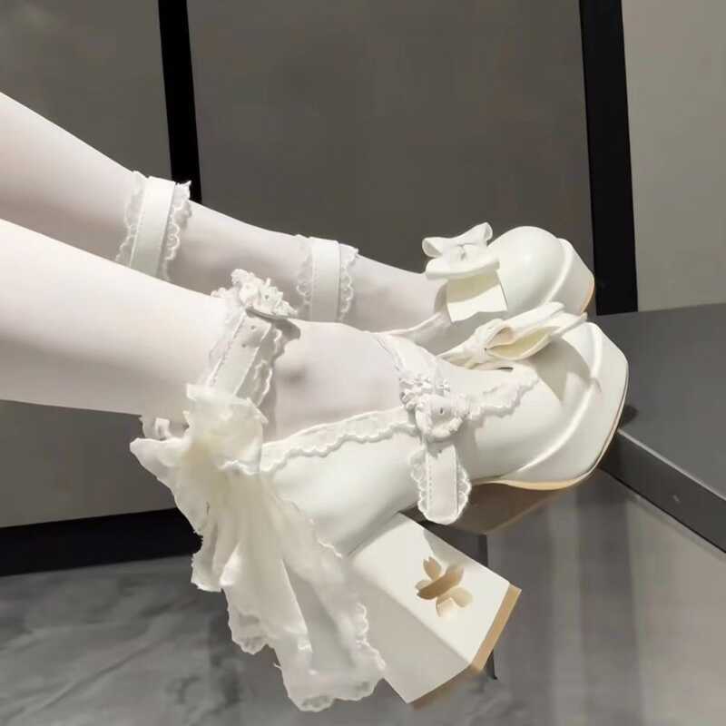 & Cute Bow Heeled Lolita Shoes