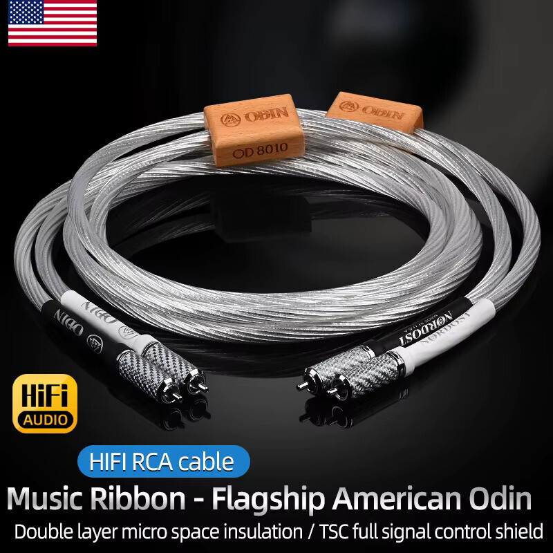ODIN Hifi RCA Cable 7N OCC Silver Male to Male 2 RCA to 2 RCA Internector Cable for Amplifier DAC TV