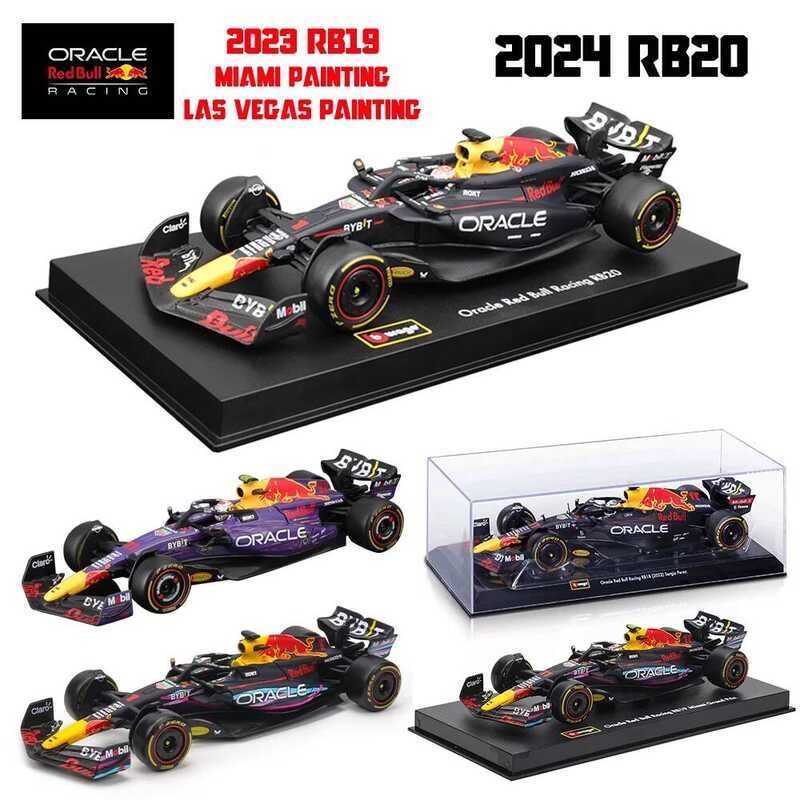 C Bburago 1:43 2024 Rb20 F1 Red Bull Racing TAG 2023 Rb1 Miami #1 Verstappen #11 Perez Alloy Car Di