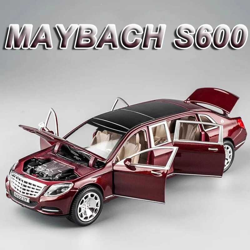 C 1:24 Maybach S600 62S Mini Model S Alloy Diecast Doors Opened Sound Light Pull Back Rubber Tires