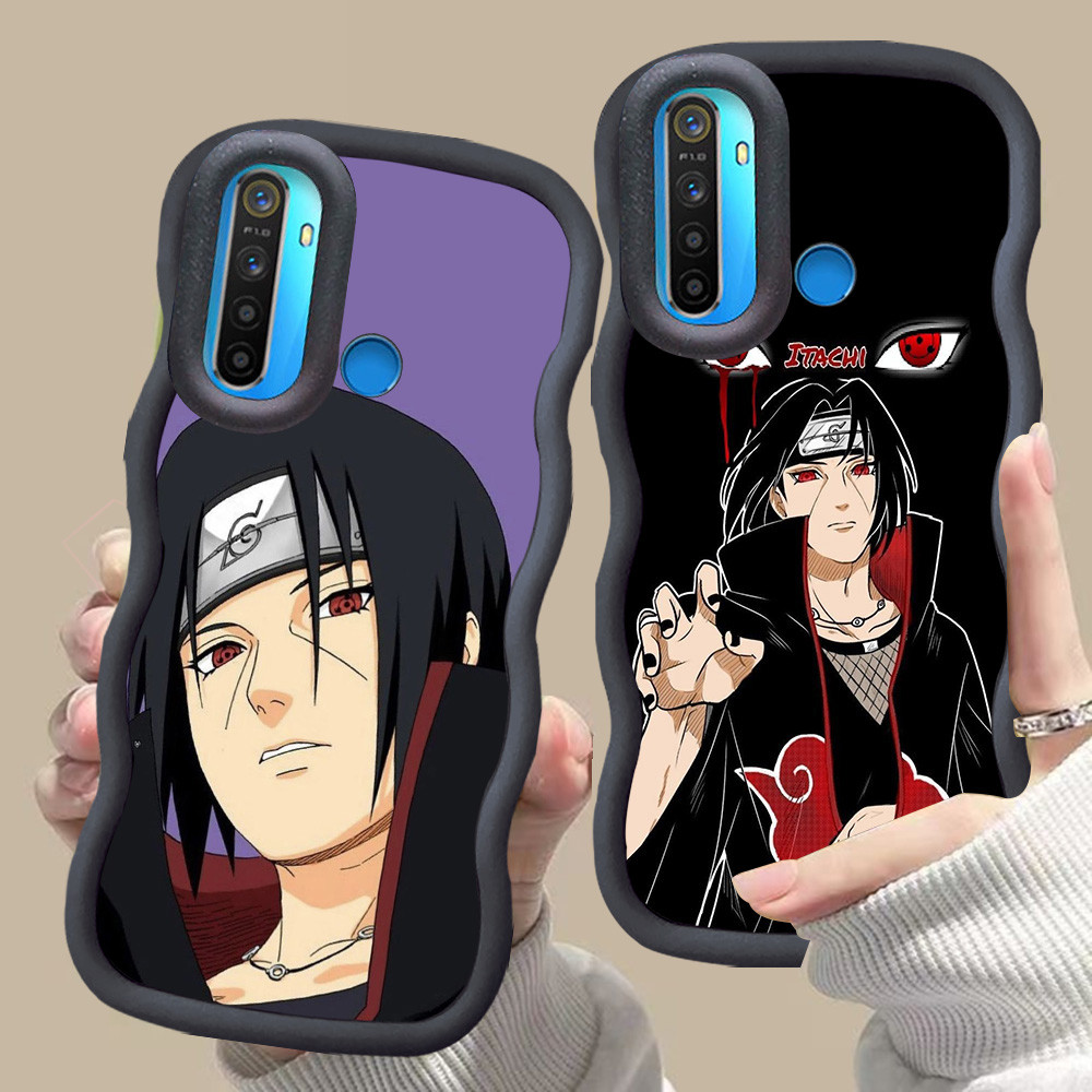 MERAH D-19 Naruto Itachi สีชมพูสีแดงสําหรับ OPPO A31 A91 Reno 3 Realme 5 6i 5i 5s สีดํา
