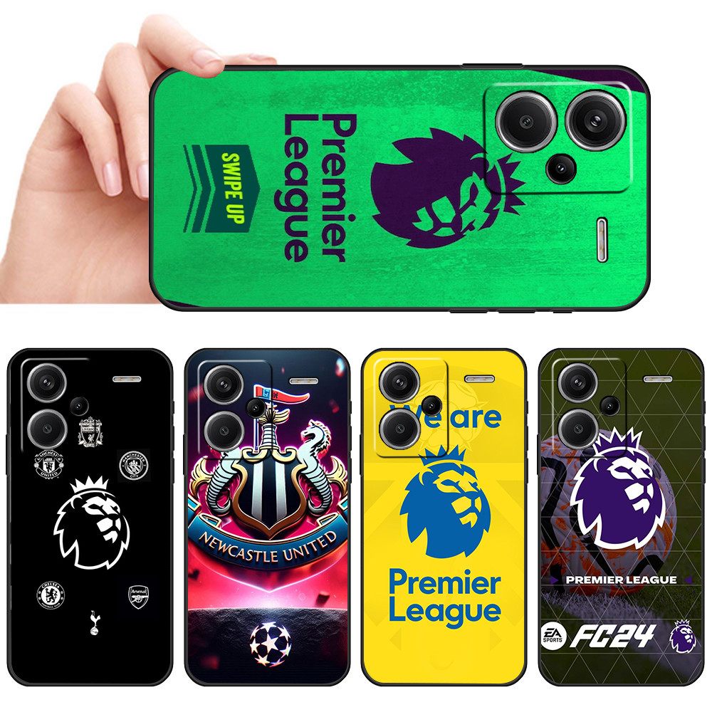 เคสโทรศัพท์สีดําแบบนุ่มสําหรับ Redmi Note 13 Pro Plus 5G SX41 พรีเมียร์ลีกโลโก้ปลอกป้องกันการตกฝาครอ